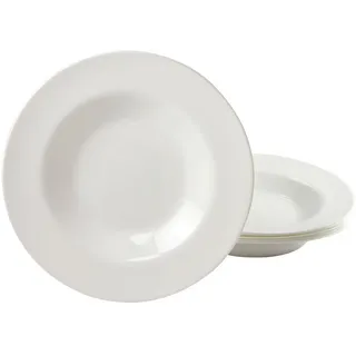 Creatable Pastatellerset , Weiß , Glas , 6-teilig , rund , Geschirr, Teller, Teller-Sets