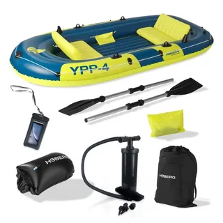Hoberg Schlauchboot Ruderboot 4 Personen Angelboot 320cm Set Paddel Pumpe, Boot Hoberg