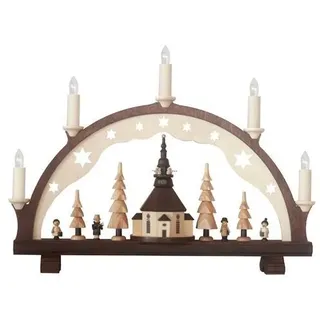 Schwibbogen Seiffener Kirche 42cm Leuchterbogen Erzgebirge NEU Seiffen Weihnacht