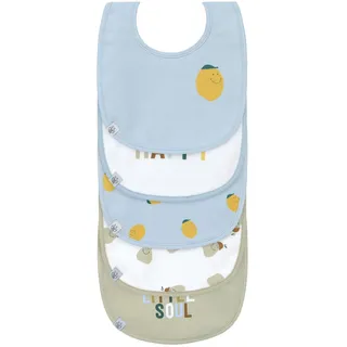 Lässig Baby Kleinkind Lätzchen Set (5 St.) Klettverschluss Baumwolle wasserdicht/Value Pack Bib Happy Fruits Lemon
