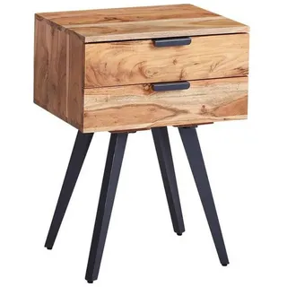 Wohnling Nachttisch Massivholz akazie 47,0 x 35,0 x 65,0 cm