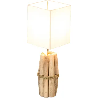 Tischlampe 17x50x17cm Treibholz Tischleuchte Unikat Holz Lampe Licht