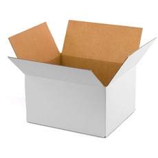 Packung 20 Kartons Farbe weiß Innenmaße langoxanchoxHöhe in Zentimetern: 40x30x30 cm. Kartons mit Klappen Einzelkanal verstärkt für Versand, Verpackung, Umzug, Geschenk..
