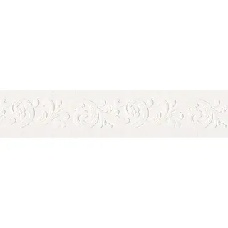 A.S. Création Only Borders 10 Papier Bordüre mit Ornamenten 0,13 x 5,00 m – Weiß – elegante Borte mit Barock-Muster Made in Germany – 639615