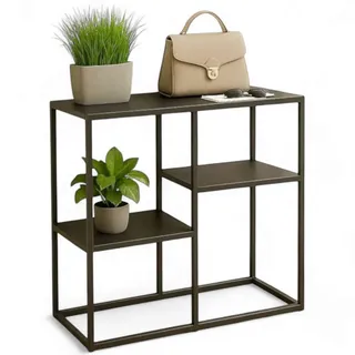 DanDiBo Konsolentisch Schmal Metall Schwarz 80 x 80 x 26 cm , 80x80x26 cm , Wohnzimmer, Wohnzimmertische, Konsolentische