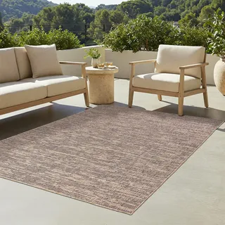 Tapiso Teppich YUCANA Outdoor Beige Balkon UV-beständig 140 x 200 cm - Beige