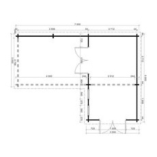 Finntherm Gartensauna Quinta ISO Naturbelassen Wandstärke 70 mm 520 cm x 720 cm