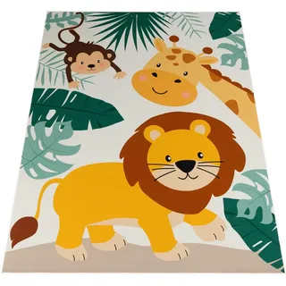 Paco Home Bino 582 Kinderteppich 80 x 150 cm Beige/Blau/Grün