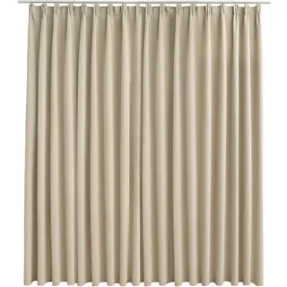 vidaXL Vorhang Verdunkelung mit Haken Verdunkelungsvorhang Kräuselband Thermo Gardine Blickdicht Dekoschal Wohnzimmer Beige 290x245cm