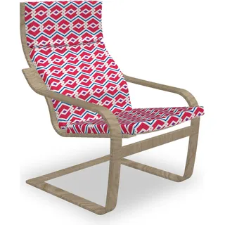ABAKUHAUS Geometrisch Poäng Sessel Polster, Moderne kreative Symmetrie, Sitzkissen mit Stuhlkissen mit Hakenschlaufe und Reißverschluss, rosa Multicolor - Rosa
