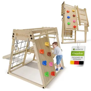 Juskys Klettergerüst für Kinder Holz Braun