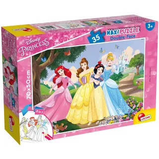 Lisciani 66704 Princess Maxipuzzle doppelseitig 35, Mehrfarbig