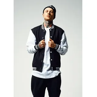 Urban Classics 2-tone College Sweat Basic Jacke - Black / White - XL