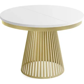 WFL GROUP Naro Ø 100-180 cm weiß/gold