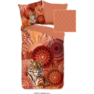 Duvet cover HIP 135x200 + 1* 80x80 cm - mandalas and a tiger - Orange
