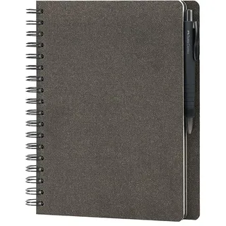 Faber-Castell & Rössler Papier 201553 - Notizbuch blanko, 18 Seiten in Espresso und Kugelschreiber PolyBall schwarz