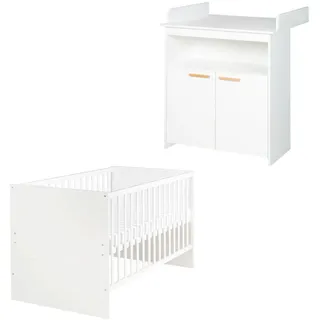 Roba Babyzimmer-Set Anton 2-teilig , Weiß , Holzwerkstoff , 78.5x80x142 cm , Babymöbel & Kindermöbel, Babyzimmer