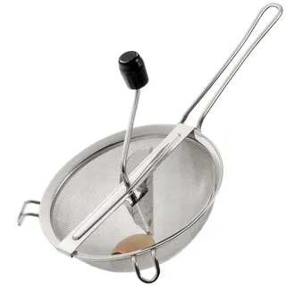 Westmark Passiersieb, Durchmesser: 20 cm, Rostfreier Edelstahl/Holz, Freches Früchtchen, Silber/Schwarz, 11982260