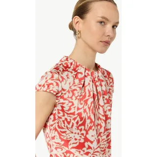 Comma, Comma Druckbluse, mit hochgeschlossenem Kragen und Allover-Print Comma bright red