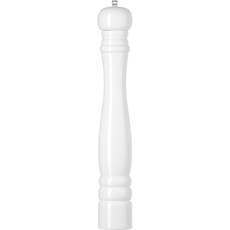 HENDI Salzmühle, glänzend, Salzstreuer, mit Keramik-Mahlwerk, einstellbar, 65x(h)415mm, Holz, Weiß