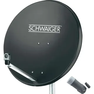 SCHWAIGER SAT Anlage 80 cm 1 Teilnehmer Single-LNB Anthrazit - Grau