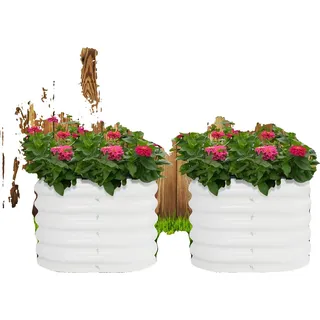 Runder Hochbeet, 60x60x43 cm, 11,97 kg Nettogewicht, Aluminium-Zink-beschichteter Stahl, freistehend, 2 Stück