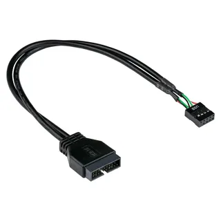USB 3.0 auf USB 2.0 Pin-Header Adapter intern, 0,45m, schwarz - Schwarz