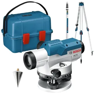 Bosch Optisches Nivelliergerät GOL 20 D, mit Baustativ BT160, Messstab GR 500