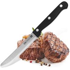FMprofessional Steakmesser/Pizzamesser, Jausenmesser mit 11cm Edelstahlklinge – hochwertiges Messer mit ergonomischem Griff – Menge: 1 Stück