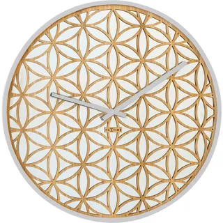 Nextime Wanduhr , Weiß , Holz, Glas , massiv , 50x50x4.4 cm , RoHS, Ce , Dekoration, Uhren, Wanduhren