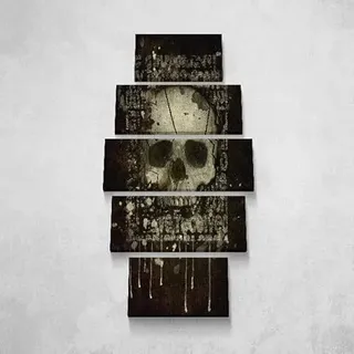 Homemania Skull-Bild, 5-teilig, Kunst und Graffiti, für Wohnzimmer, Schlafzimmer, mehrfarbig, 100 x 3 x 60 cm, HM205PKNV-92, Polyester, Holz