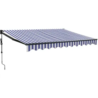 vidaXL Elektrische Markise mit Kurbel Blau und Weiß 3x2,5 m - Blau