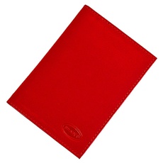 Leder Ausweishülle Ausweisetui Ideal fürs Auto Basic Ausweismappe Etui (Rot)