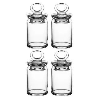 Pasabahce Arda Türkmen Vorratsdosen mit Deckel 240 ml - 4er Set Gewürzdosen - Transparent