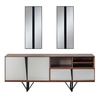 Schrank Sideboard Kommode Holzschrank Anrichte  Beige Holz Esszimmer - Beige