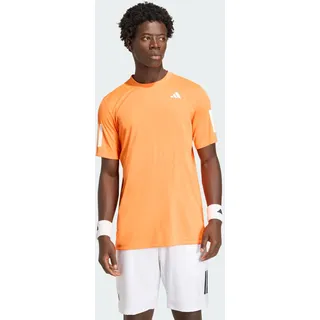 adidas Men's Club Tennis Climacool 3-Stripes T-Shirt, Pure Orange, L