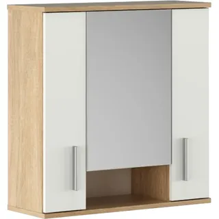 Kondela Badezimmer-Wandschrank Lessy New 1 – Weiß / Sonoma-Eiche - Weiß