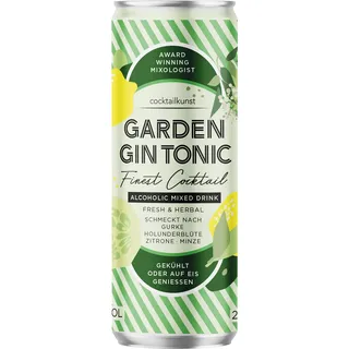 Cocktailkunst - ready to drink - Garden Gin Tonic - Immer perfekt dosiert in der 250ml Slim Can (1 x 0,25L)