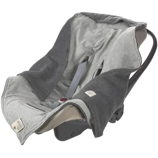 Lässig Einschlagdecke Babyschale, 100% Bio-Baumwolle GOTS anthracite