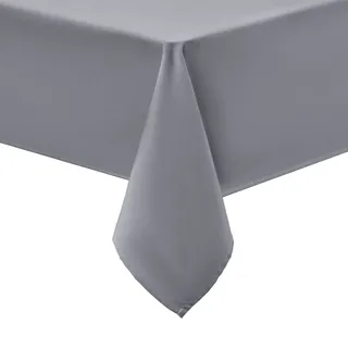 smiry Tischdecke Abwaschbar Rechteckig 140x180cm Tischtuch Polyester Wasserabweisend Lotuseffekt Tischwäsche Schmutzabweisend Abwischbare Tafeldecke für Party Küche, Grau