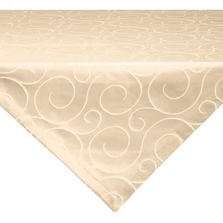 Erwin Müller Mitteldecke, Tischdecke Oberhausen, Jacquard Ranken Sekt Größe 130x130 cm - pflegeleicht, bügelleicht, mit Kuvertsaum