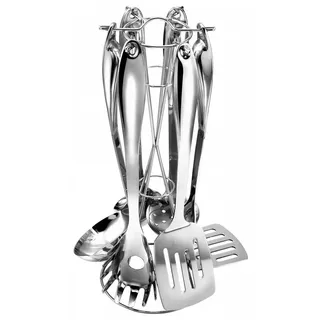 Kopf Küchenhelfer-Set Merkur, Edelstahl, inkl. Aufsteller, 7-teilig , Metall , Küchenzubehör, Küchenhelfer, Küchenhelfer-Set