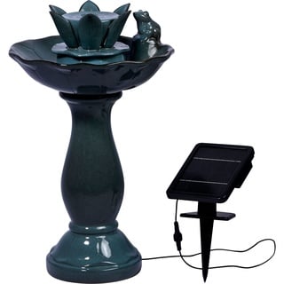 Dobar dobar® 96091e Design Solarbrunnen Helena | Gartenbrunnen Outdoor | Terrassenbrunnen aus Polyresin | Zierbrunnen Outdoor |Design Springbrunnen Kunststein | 39 x 39 x 64 cm