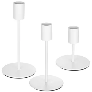 3 Stück Kerzenständer Weiß, Kerzenhalter Stabkerzenhalter Weiße Kerzenständer Stabkerzen, Vintage Kerzen Ständer für Abendessen Hochzeit Haus Tischdeko Kamindekoration Kerzenschein, Weiß