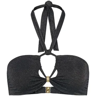 Bandeau-Bikini-Top TRIUMPH "Summer Sunset Bandeau", Damen, Gr. 40, Cup C, schwarz, Glitzergarne;Microfaser, Obermaterial: 70% Polyamid, 16% metallisierte Fasern, 14% Elasthan, Bikini-Oberteile Bandeau-Bikini-Top, weicher Lurex