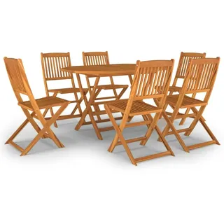vidaXL 7-tlg. Garten-Essgruppe Massivholz Akazie