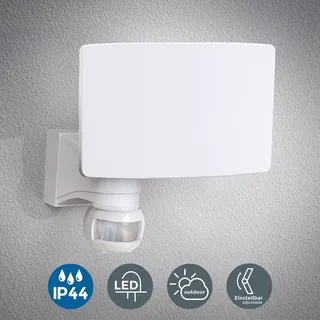 B.K.Licht - 20W 2300lm, IP44, LED mit Bewegungsmelder, neutralweiß, weiß