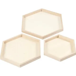 Creativ Company Tablett-Set Holz 21/26/31 cm