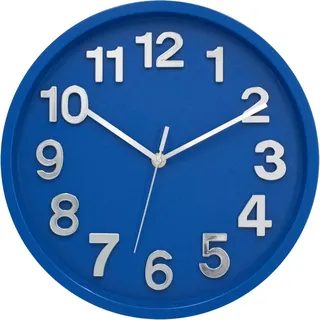 Wall-Art Wanduhr Modern 3D-Zifferblatt Ø 30 cm Blau