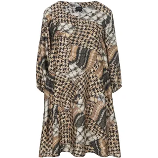 Sommerkleid MADELEINE "Kleid Bedrucktes Kleid in modischer A-Linie", Damen, Gr. 38, N-Gr, schwarz (schwarz, multicolor), Obermaterial: 100% Viskose CV., Modern, Kleider Sommerkleid